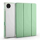 For Huawei MatePad Pro 11 2024 3-fold Clear TPU Leather Tablet Case with Pen Slot(Matcha Green) - 1
