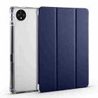 For Huawei MatePad Pro 11 2024 3-fold Clear TPU Leather Tablet Case with Pen Slot(Dark Blue) - 1