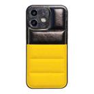 For iPhone 11 Color Block Down Jacket Phone Case(Black Yellow) - 1