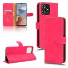 For ZTE Blade A73 4G Skin Feel Magnetic Flip Leather Phone Case(Rose Red) - 1