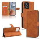 For ZTE Blade A73 4G Skin Feel Magnetic Flip Leather Phone Case(Brown) - 1