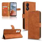 For ZTE Blade A34 Skin Feel Magnetic Flip Leather Phone Case(Brown) - 1