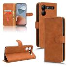 For ZTE Blade A54 Skin Feel Magnetic Flip Leather Phone Case(Brown) - 1