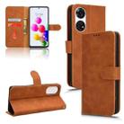 For ZTE Anshin Family Skin Feel Magnetic Flip Leather Phone Case(Brown) - 1