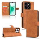 For ZTE Blade A35 / A55 Skin Feel Magnetic Flip Leather Phone Case(Brown) - 1