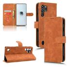 For ZTE nubia Red Magic 10 Pro Skin Feel Magnetic Flip Leather Phone Case(Brown) - 1