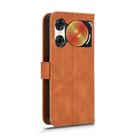For ZTE nubia Music 2 Skin Feel Magnetic Flip Leather Phone Case(Brown) - 3