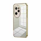 For Honor 100 Pro Transparent Plating Fine Hole Phone Case(Gold) - 1