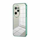 For Honor 100 Pro Transparent Plating Fine Hole Phone Case(Green) - 1