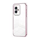 For Honor 100 Transparent Plating Fine Hole Phone Case(Pink) - 1