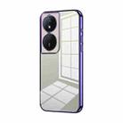 For Honor Play 50 Plus Transparent Plating Fine Hole Phone Case(Purple) - 1