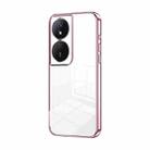 For Honor Play 50 Plus Transparent Plating Fine Hole Phone Case(Pink) - 1