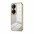 For Honor Play 50 Plus Transparent Plating Fine Hole Phone Case(Gold) - 1