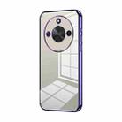For Honor X50 Transparent Plating Fine Hole Phone Case(Purple) - 1
