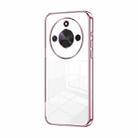 For Honor X50 Transparent Plating Fine Hole Phone Case(Pink) - 1