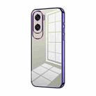 For Honor X50i / 90 Lite Transparent Plating Fine Hole Phone Case(Purple) - 1