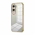 For Honor X50i / 90 Lite Transparent Plating Fine Hole Phone Case(Gold) - 1