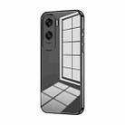 For Honor X50i / 90 Lite Transparent Plating Fine Hole Phone Case(Black) - 1