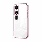 For Honor Play 40 Transparent Plating Fine Hole Phone Case(Pink) - 1