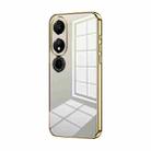 For Honor Play 40 Transparent Plating Fine Hole Phone Case(Gold) - 1