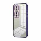 For Honor 90 Pro Transparent Plating Fine Hole Phone Case(Purple) - 1