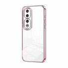 For Honor 90 Pro Transparent Plating Fine Hole Phone Case(Pink) - 1