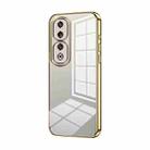 For Honor 90 Pro Transparent Plating Fine Hole Phone Case(Gold) - 1