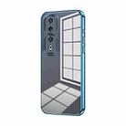 For Honor 90 Pro Transparent Plating Fine Hole Phone Case(Blue) - 1