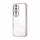 For Honor 90 Transparent Plating Fine Hole Phone Case(Pink) - 1