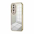 For Honor 90 Transparent Plating Fine Hole Phone Case(Gold) - 1
