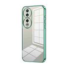 For Honor 90 Transparent Plating Fine Hole Phone Case(Green) - 1