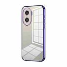For Honor X40i / Play 7T Pro Transparent Plating Fine Hole Phone Case(Purple) - 1