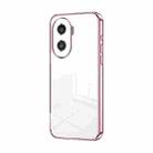 For Honor X40i / Play 7T Pro Transparent Plating Fine Hole Phone Case(Pink) - 1