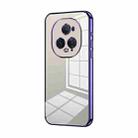 For Honor Magic5 Ultimate Transparent Plating Fine Hole Phone Case(Purple) - 1