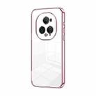 For Honor Magic5 Ultimate Transparent Plating Fine Hole Phone Case(Pink) - 1