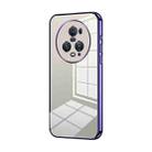 For Honor Magic5 Pro Transparent Plating Fine Hole Phone Case(Purple) - 1