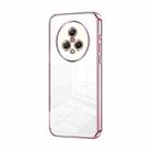 For Honor Magic5 Transparent Plating Fine Hole Phone Case(Pink) - 1
