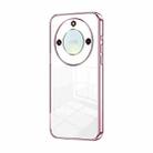 For Honor X40 5G / Magic5 Lite / X9a Transparent Plating Fine Hole Phone Case(Pink) - 1