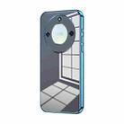 For Honor X40 5G / Magic5 Lite / X9a Transparent Plating Fine Hole Phone Case(Blue) - 1