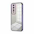 For Honor 80 GT Transparent Plating Fine Hole Phone Case(Purple) - 1