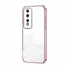 For Honor 80 GT Transparent Plating Fine Hole Phone Case(Pink) - 1