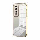 For Honor 80 GT Transparent Plating Fine Hole Phone Case(Gold) - 1