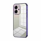 For Honor 80 SE Transparent Plating Fine Hole Phone Case(Purple) - 1