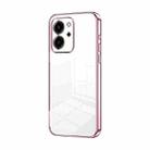 For Honor 80 SE Transparent Plating Fine Hole Phone Case(Pink) - 1