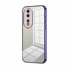 For Honor 80 Transparent Plating Fine Hole Phone Case(Purple) - 1