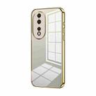 For Honor 80 Transparent Plating Fine Hole Phone Case(Gold) - 1