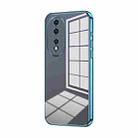 For Honor 80 Transparent Plating Fine Hole Phone Case(Blue) - 1