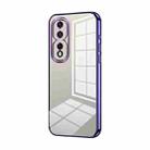 For Honor 80 Pro Transparent Plating Fine Hole Phone Case(Purple) - 1