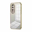 For Honor 80 Pro Transparent Plating Fine Hole Phone Case(Gold) - 1