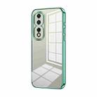 For Honor 80 Pro Transparent Plating Fine Hole Phone Case(Green) - 1